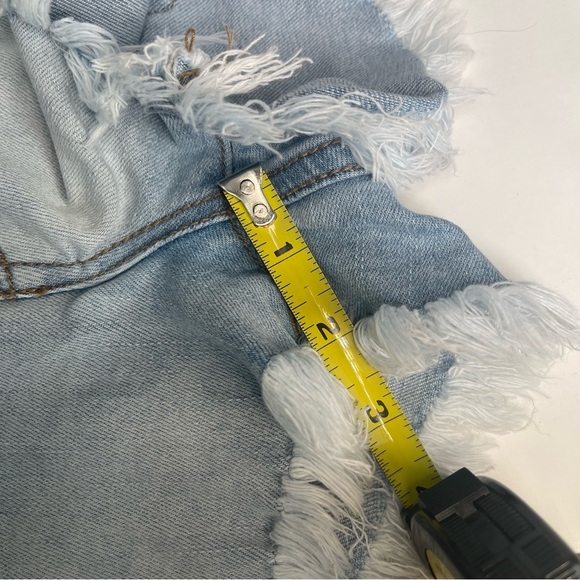 Mossimo High Rise Jean Short Embroidered Bohemian Style - Picture 14 of 16